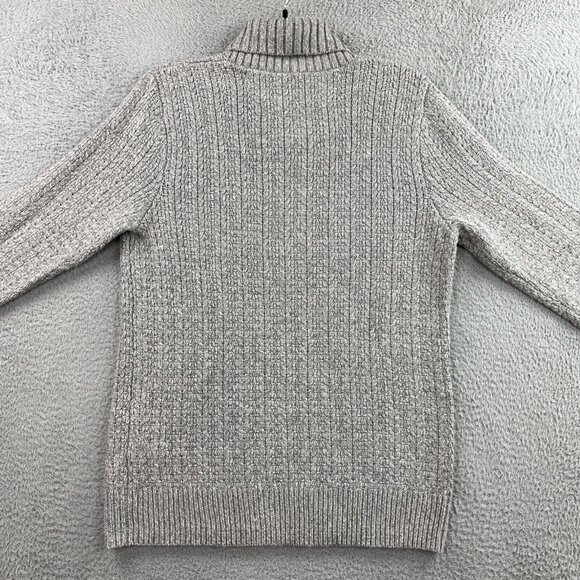 Lucky Brand Sweater Men Medium Gray Shawl Collar Wool Cashmere Blend Handcrafted - Picture 8 of 16
